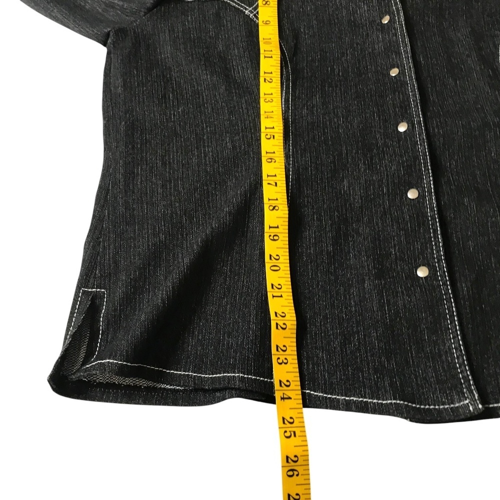 Dark Wash Denim Jacket with White Contrast Stitching - Picture 11 of 13